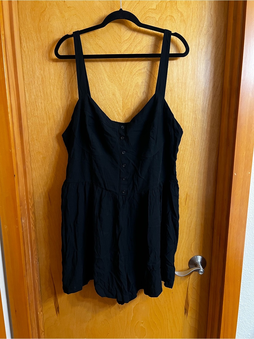 wild fable Black Button-Front Sleeveless Romper